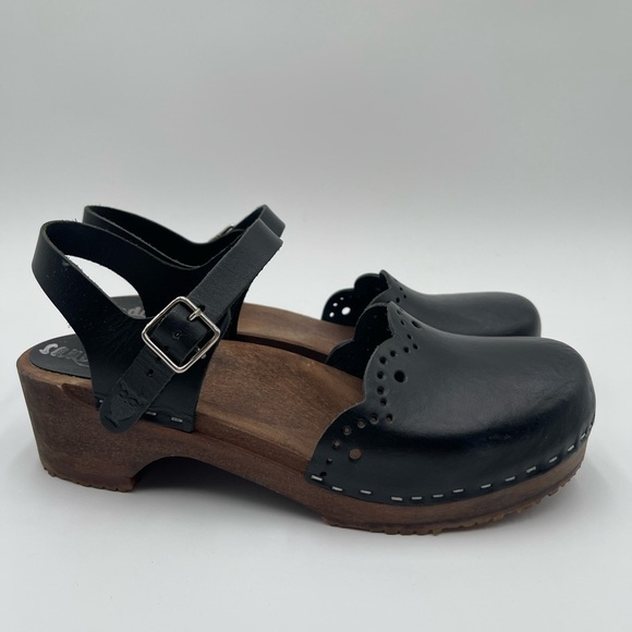 Sandgrens Hand Crafted Milan Wood Nubuck Leather Clog Sandals Sz 40 US 9-9.5 - Picture 6 of 16